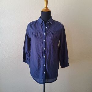 Michael Stars Button Down Long Sleeve Shirt Size XS Navy Blue New